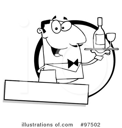 Royalty-Free (RF) Waiter Clipart Illustration by Hit Toon - Stock Sample #97502