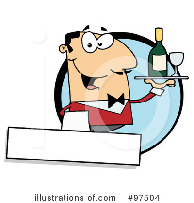 Royalty-Free (RF) Waiter Clipart Illustration by Hit Toon - Stock Sample #97504