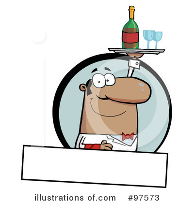 Royalty-Free (RF) Waiter Clipart Illustration by Hit Toon - Stock Sample #97573