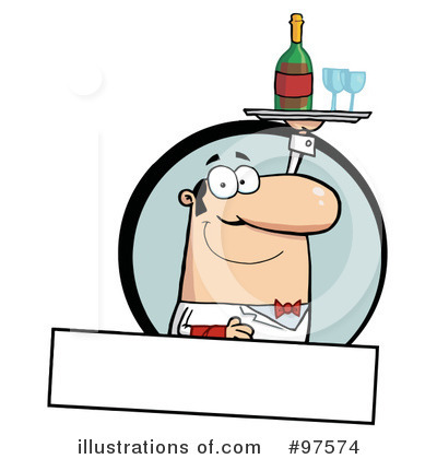 Royalty-Free (RF) Waiter Clipart Illustration by Hit Toon - Stock Sample #97574