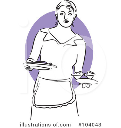 Royalty-Free (RF) Waitress Clipart Illustration by Prawny - Stock Sample #104043
