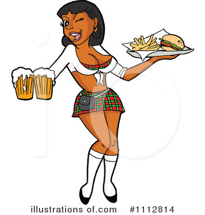Waitress Clipart #1112814 by LaffToon