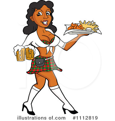 Waitress Clipart #1112819 by LaffToon