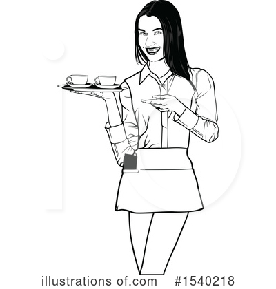 Royalty-Free (RF) Waitress Clipart Illustration by dero - Stock Sample #1540218