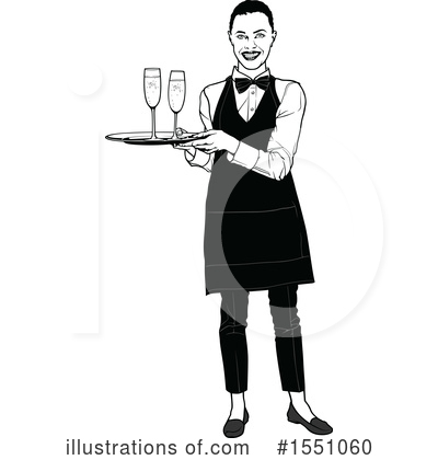 Royalty-Free (RF) Waitress Clipart Illustration by dero - Stock Sample #1551060