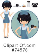 Waitress Clipart #74578 by Melisende Vector