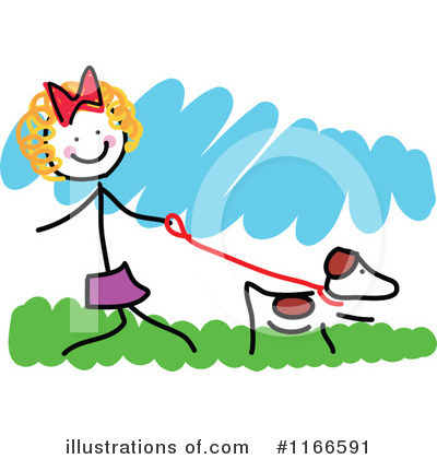 Royalty-Free (RF) Walking Dog Clipart Illustration by Maria Bell - Stock Sample #1166591