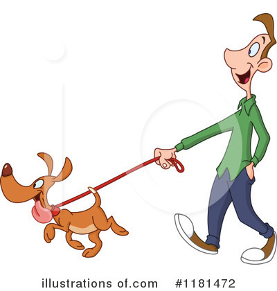 Royalty-Free (RF) Walking Dog Clipart Illustration by yayayoyo - Stock Sample #1181472