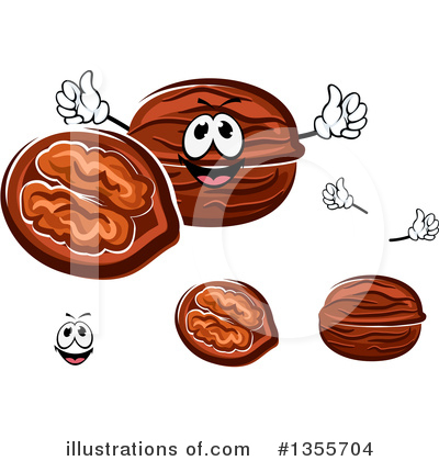 Royalty-Free (RF) Walnut Clipart Illustration by Vector Tradition SM - Stock Sample #1355704