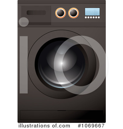 Royalty-Free (RF) Washing Machine Clipart Illustration by michaeltravers - Stock Sample #1069667