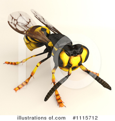 Royalty-Free (RF) Wasp Clipart Illustration by Leo Blanchette - Stock Sample #1115712