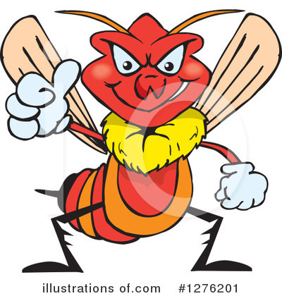 Royalty-Free (RF) Wasp Clipart Illustration by Dennis Holmes Designs - Stock Sample #1276201