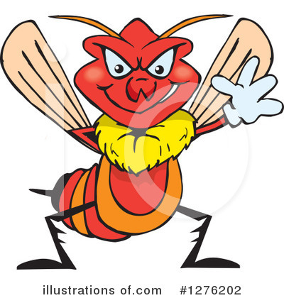 Royalty-Free (RF) Wasp Clipart Illustration by Dennis Holmes Designs - Stock Sample #1276202