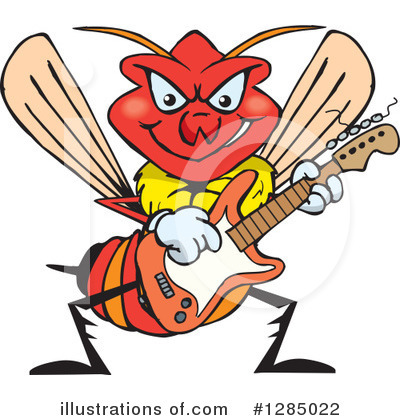 Royalty-Free (RF) Wasp Clipart Illustration by Dennis Holmes Designs - Stock Sample #1285022