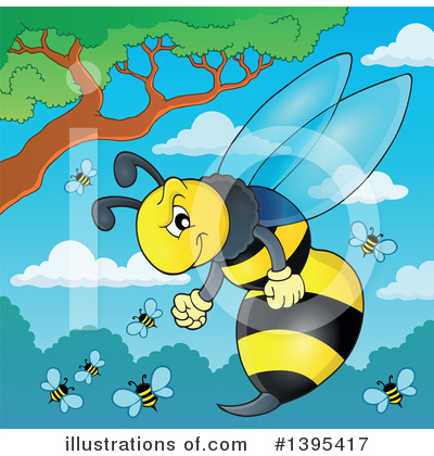 Royalty-Free (RF) Wasp Clipart Illustration by visekart - Stock Sample #1395417