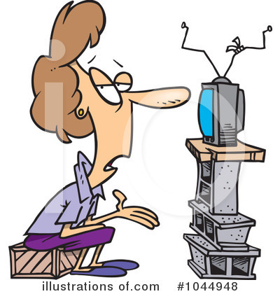 Royalty-Free (RF) Watching Tv Clipart Illustration by toonaday - Stock Sample #1044948