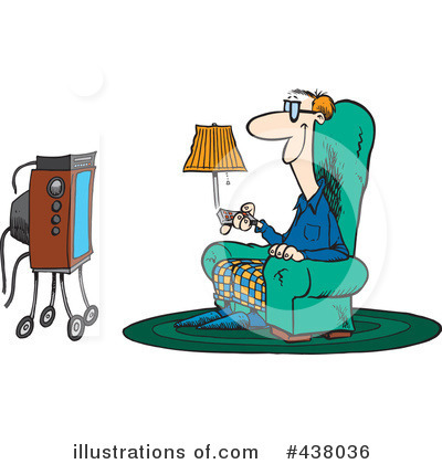 Royalty-Free (RF) Watching Tv Clipart Illustration by toonaday - Stock Sample #438036