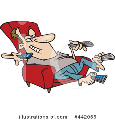 Royalty-Free (RF) Watching Tv Clipart Illustration by toonaday - Stock Sample #442066