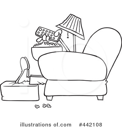 Royalty-Free (RF) Watching Tv Clipart Illustration by toonaday - Stock Sample #442108