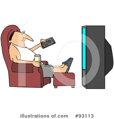 Royalty-Free (RF) Watching Tv Clipart Illustration by djart - Stock Sample #93113