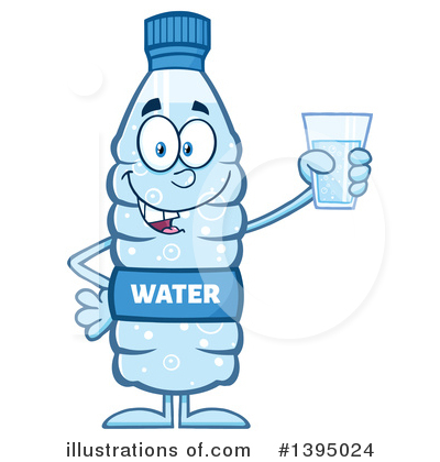 Water Bottle Mascot Clipart #1395024 by Hit Toon