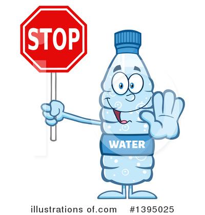 Water Bottle Mascot Clipart #1395025 by Hit Toon