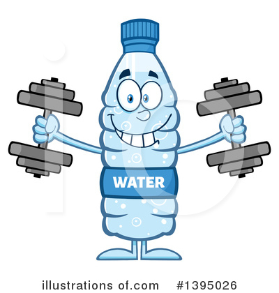 Water Bottle Mascot Clipart #1395026 by Hit Toon