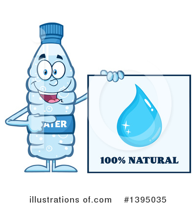 Water Bottle Mascot Clipart #1395035 by Hit Toon