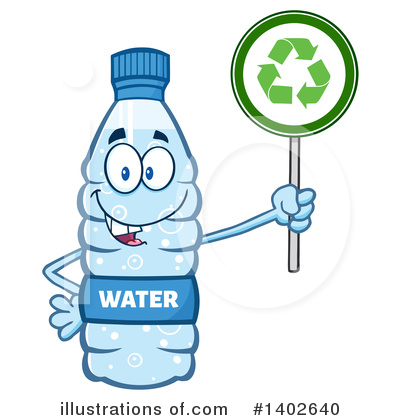 Royalty-Free (RF) Water Bottle Mascot Clipart Illustration by Hit Toon - Stock Sample #1402640