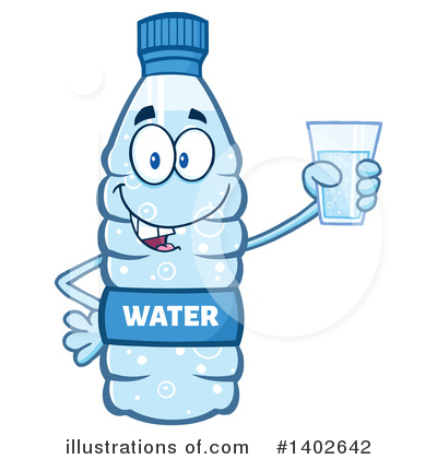 Royalty-Free (RF) Water Bottle Mascot Clipart Illustration by Hit Toon - Stock Sample #1402642