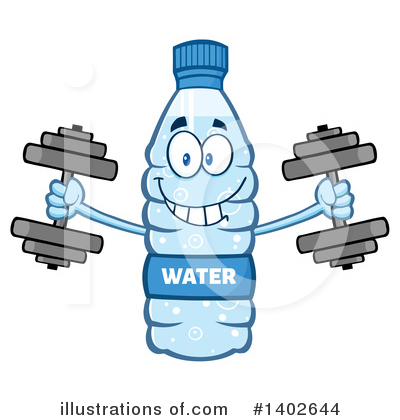 Royalty-Free (RF) Water Bottle Mascot Clipart Illustration by Hit Toon - Stock Sample #1402644