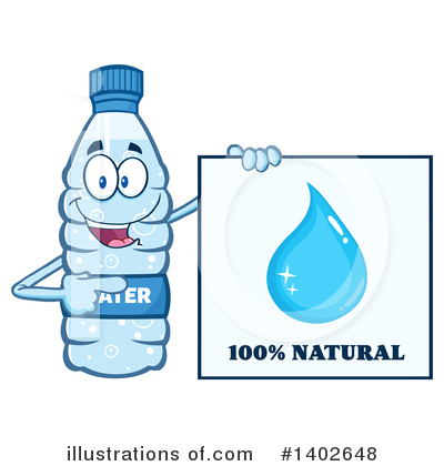 Water Bottle Mascot Clipart #1402648 by Hit Toon
