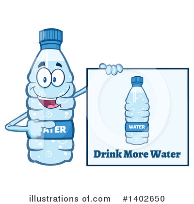 Royalty-Free (RF) Water Bottle Mascot Clipart Illustration by Hit Toon - Stock Sample #1402650
