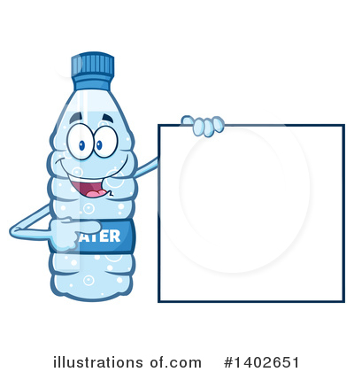 Royalty-Free (RF) Water Bottle Mascot Clipart Illustration by Hit Toon - Stock Sample #1402651