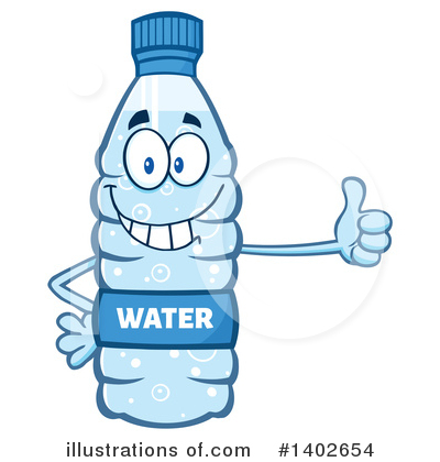 Water Bottle Mascot Clipart #1402654 by Hit Toon