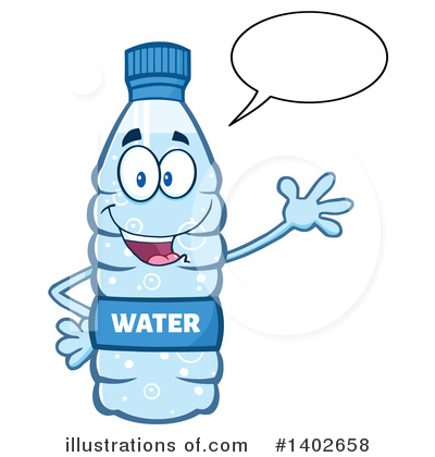 Royalty-Free (RF) Water Bottle Mascot Clipart Illustration by Hit Toon - Stock Sample #1402658