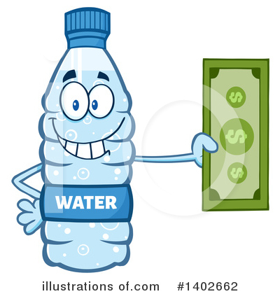 Royalty-Free (RF) Water Bottle Mascot Clipart Illustration by Hit Toon - Stock Sample #1402662