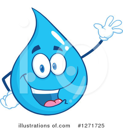 Water Drop Character Clipart #1271725 by Hit Toon