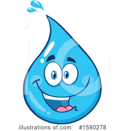 Water Drop Character Clipart #1580278 by Hit Toon
