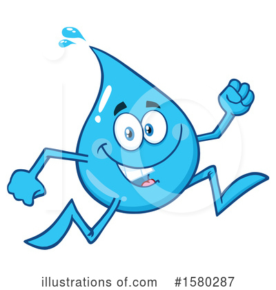 Water Drop Character Clipart #1580287 by Hit Toon