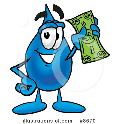 Royalty-Free (RF) Water Drop Clipart Illustration by Mascot Junction - Stock Sample #8670