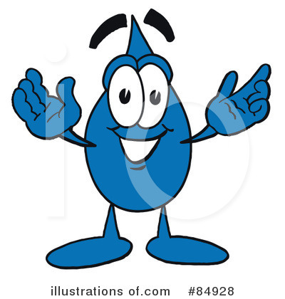 Royalty-Free (RF) Water Drop Mascot Clipart Illustration by Mascot Junction - Stock Sample #84928