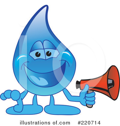 Water Droplet Character Clipart #220714 by Mascot Junction