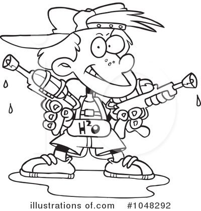 Royalty-Free (RF) Water Guns Clipart Illustration by toonaday - Stock Sample #1048292