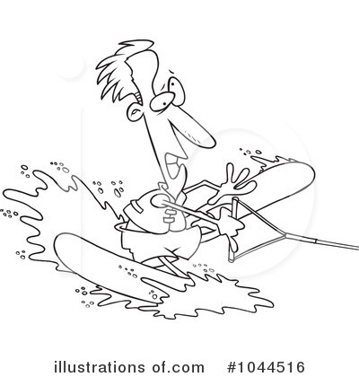 Royalty-Free (RF) Water Skiing Clipart Illustration by toonaday - Stock Sample #1044516