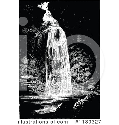 Royalty-Free (RF) Waterfall Clipart Illustration by Prawny Vintage - Stock Sample #1180327