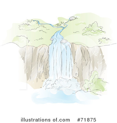 Royalty-Free (RF) Waterfall Clipart Illustration by inkgraphics - Stock Sample #71875
