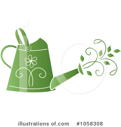 Royalty-Free (RF) Watering Can Clipart Illustration by Pams Clipart - Stock Sample #1058308