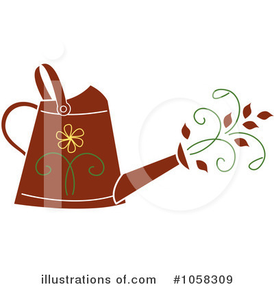 Royalty-Free (RF) Watering Can Clipart Illustration by Pams Clipart - Stock Sample #1058309