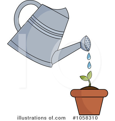 Royalty-Free (RF) Watering Can Clipart Illustration by Pams Clipart - Stock Sample #1058310